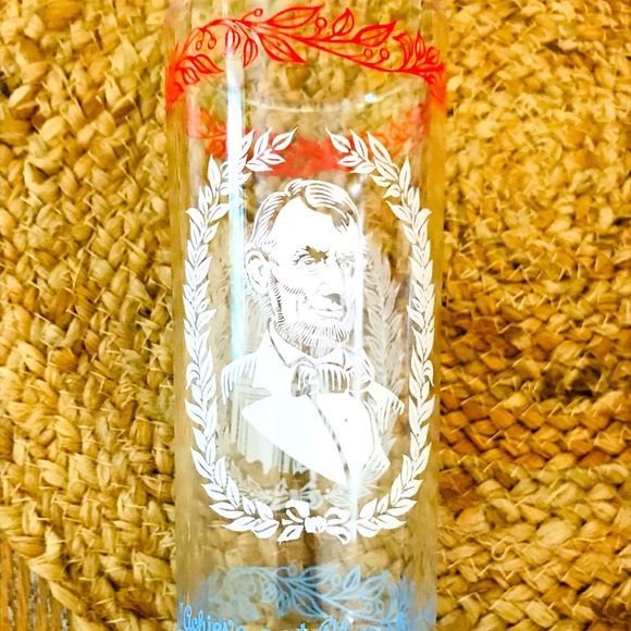 Vintage Abe Lincoln Drinking Glass❤️